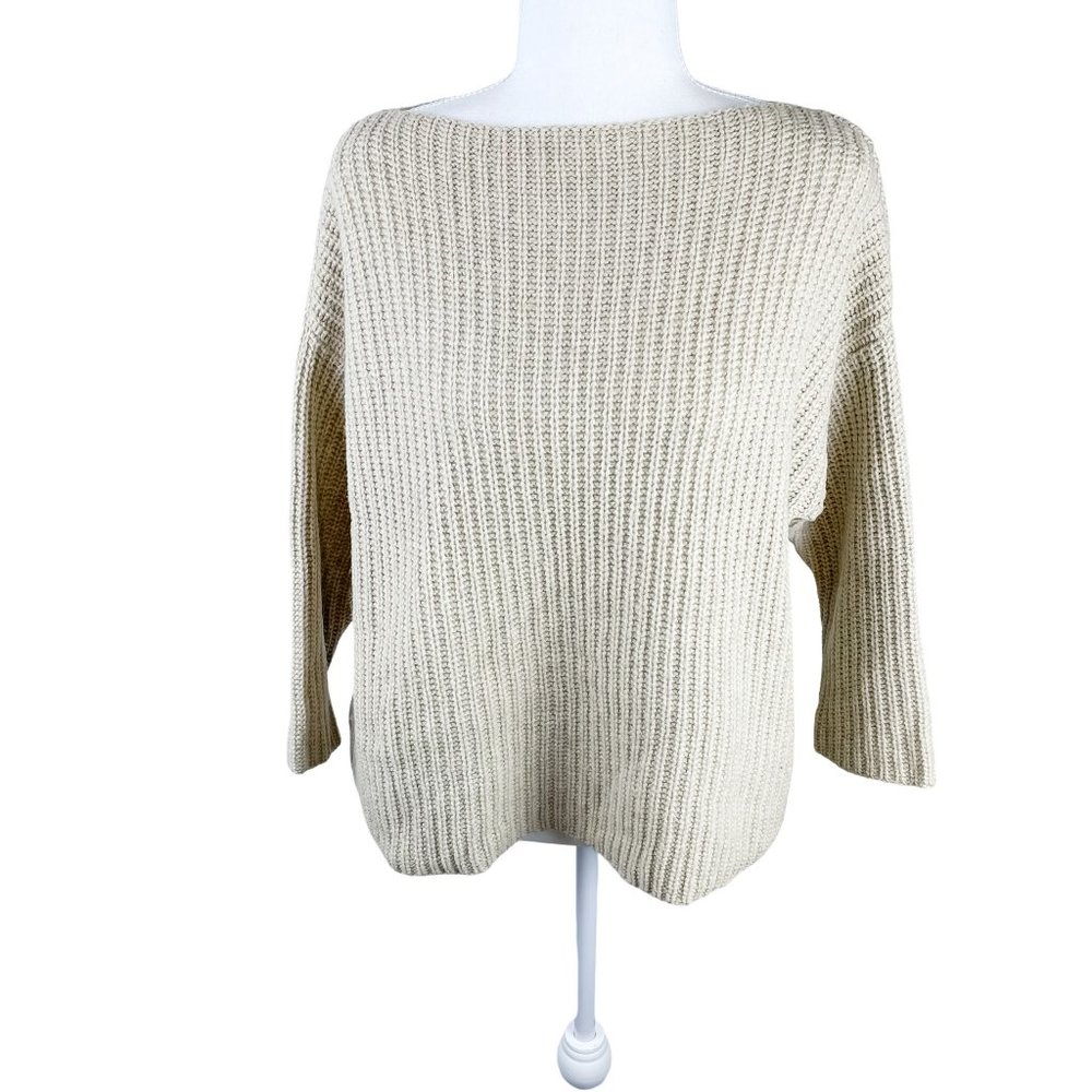 Vince Yak Wool Blend Boat Neck Rib Chunky Knit Sweater sz XS